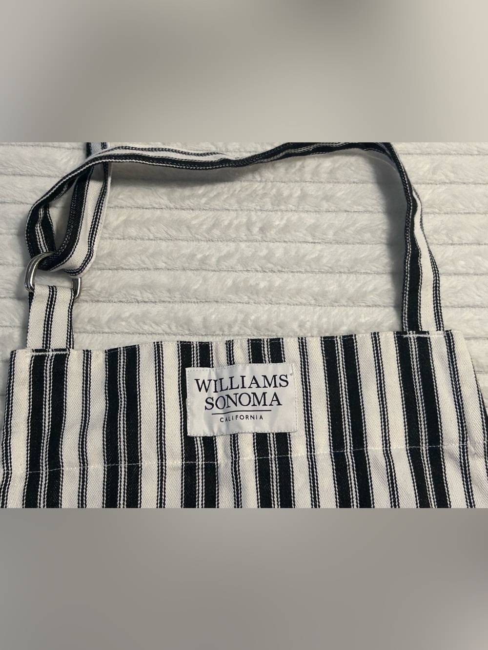 Williams Sonoma Black and White Striped Canvas Adult Aporn